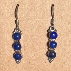 Elegant Silver and Blue Dangle Earrings